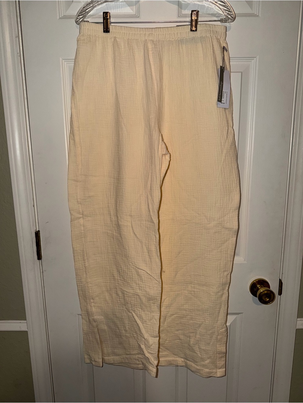 Soft Surroundings Key Biscayne Ivory Gauze Lounge Pants